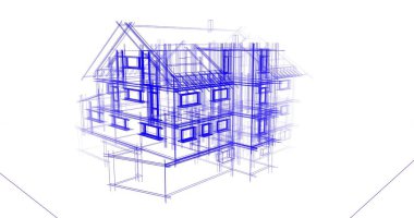 Ev kavramı kroki 3d çizim