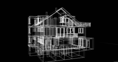 Ev kavramı kroki 3d çizim