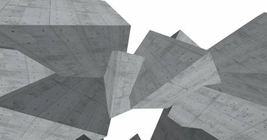 3D soyut beton küp arka plan 