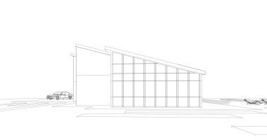 Ev kavramı kroki 3d çizim