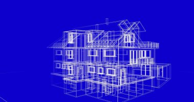 Ev kavramı kroki 3d çizim