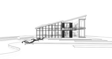 Ev kavramı kroki 3d çizim