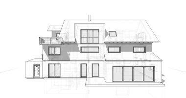 Ev kavramı kroki 3d çizim