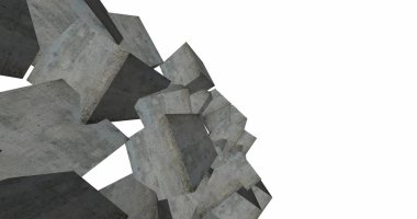 3D soyut beton küp arka plan 
