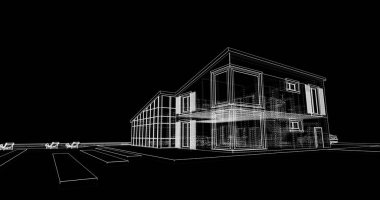 Ev kavramı kroki 3d çizim