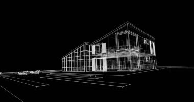 Ev kavramı kroki 3d çizim