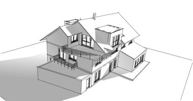 Ev kavramı kroki 3d çizim