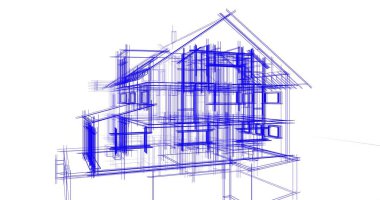 Ev kavramı kroki 3d çizim