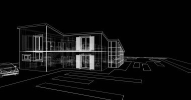 Ev kavramı kroki 3d çizim