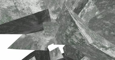 3D soyut beton küp arka plan 