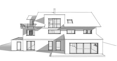 Ev kavramı kroki 3d çizim