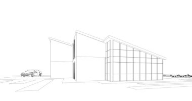 Ev kavramı kroki 3d çizim