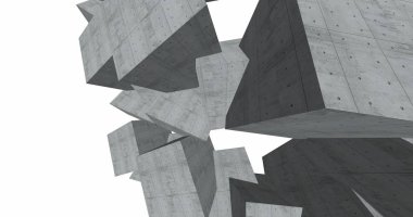 3D soyut beton küp arka plan 