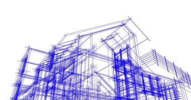 Ev kavramı kroki 3d çizim