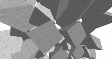 3D soyut beton küp arka plan 