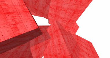 3D soyut beton küp arka plan 