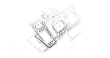 Ev kavramı kroki 3d çizim