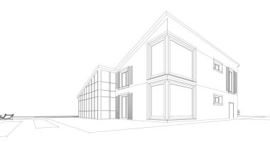 Ev kavramı kroki 3d çizim