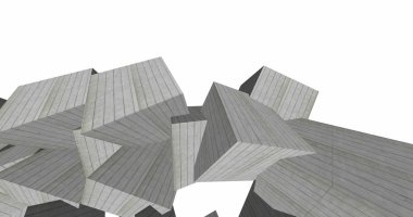 3D soyut beton küp arka plan 