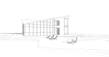 Ev kavramı kroki 3d çizim