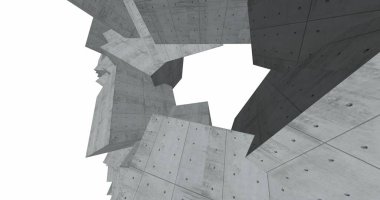 3D soyut beton küp arka plan 