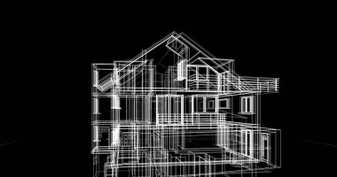 Ev kavramı kroki 3d çizim