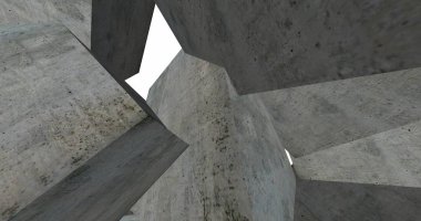 3D soyut beton küp arka plan 