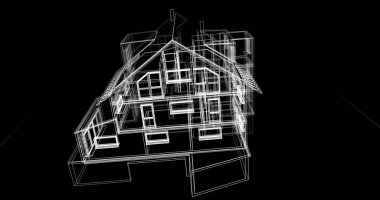 Ev kavramı kroki 3d çizim