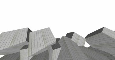 3D soyut beton küp arka plan 