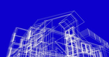 Ev kavramı kroki 3d çizim