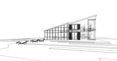 Ev kavramı kroki 3d çizim