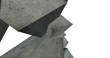 3D soyut beton küp arka plan 