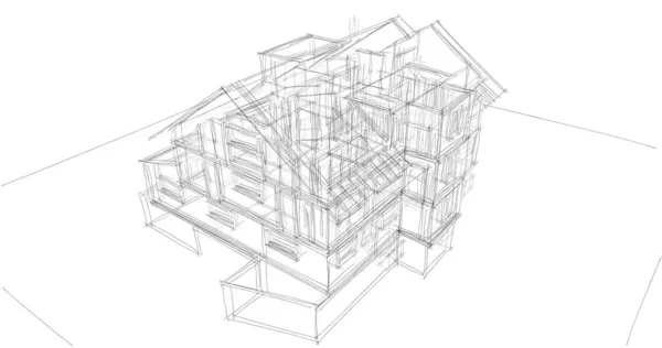 House Concept Sketch Illustration — Stock Photo, Image