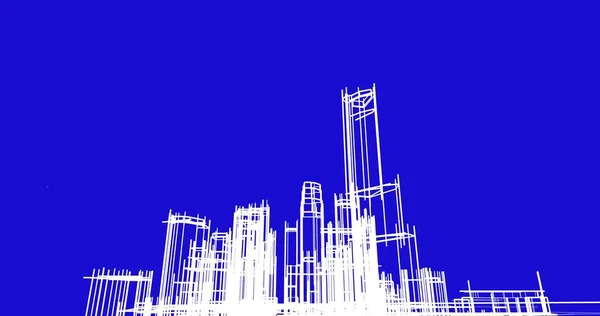 Ilustração Arquitetura Cidade Edifícios — Fotografia de Stock