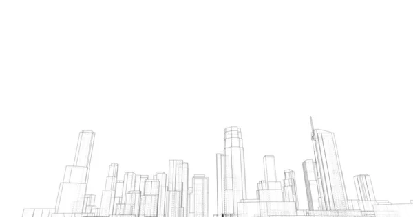 şehir mimarisi ve binalar 3D çizimi 