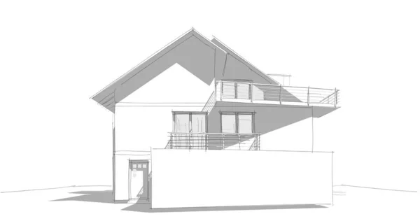 Desenho Conceito Casa Ilustração — Fotografia de Stock