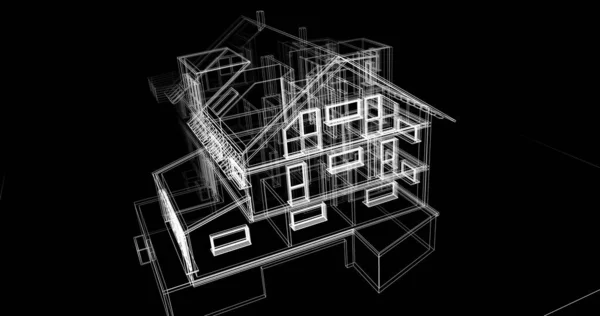 Ескіз Концепції Будинку Ілюстрація — стокове фото