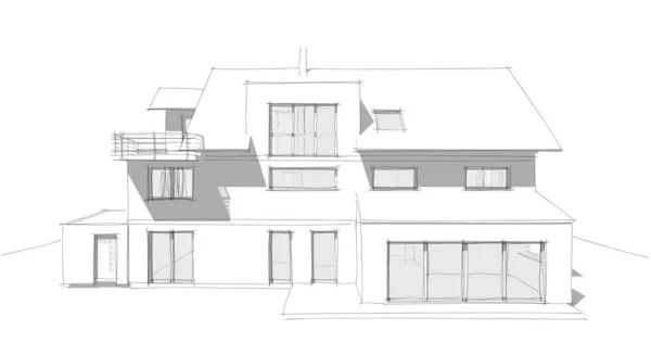 House Concept Sketch Illustration — Stock Photo, Image