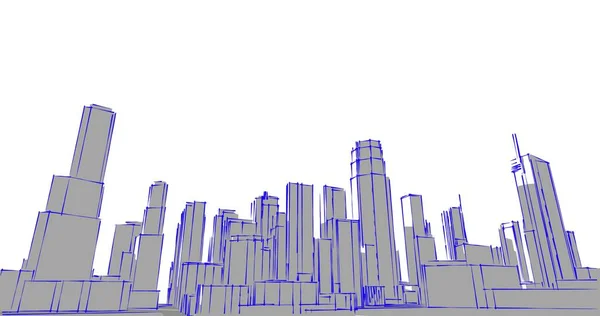 城市建筑和大厦例证 — 图库照片