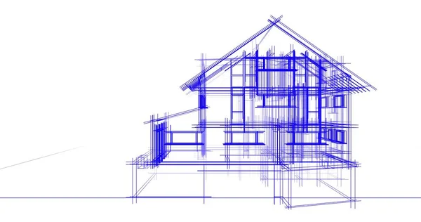 Desenho Conceito Casa Ilustração — Fotografia de Stock