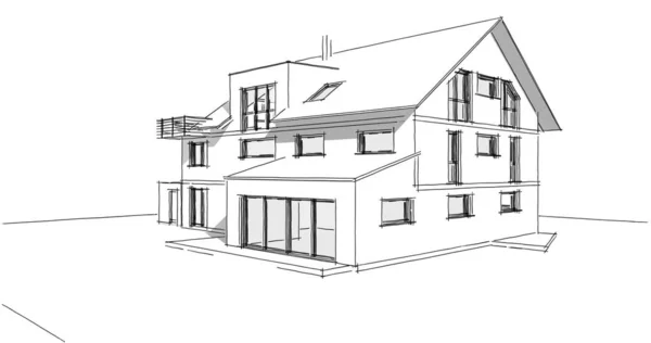 House Concept Sketch Illustration — Stock Photo, Image