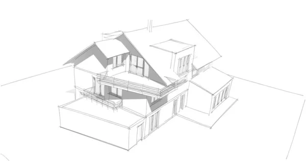 House Concept Sketch Illustration — Stock Photo, Image