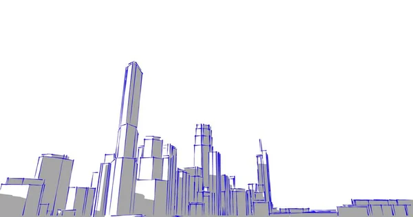 Ilustración Arquitectura Ciudad Los Edificios —  Fotos de Stock