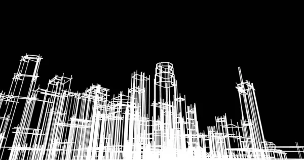 şehir mimarisi ve binalar 3D çizimi 