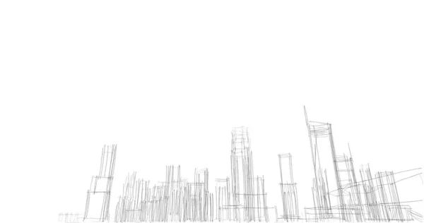 Иллюстрация Архитектуры Зданий Города — стоковое фото