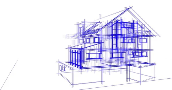 Эскиз Концепции Дома Иллюстрация — стоковое фото