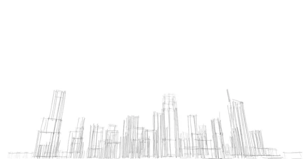 Иллюстрация Архитектуры Зданий Города — стоковое фото
