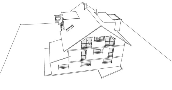 House Concept Sketch Illustration — Stock Photo, Image