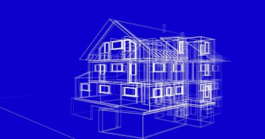 Ev kavramı kroki 3d çizim