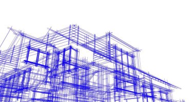 Ev kavramı kroki 3d çizim